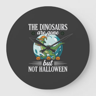 Relógio Grande Gráfico engraçado de dinossauro de Halloween bruxa
