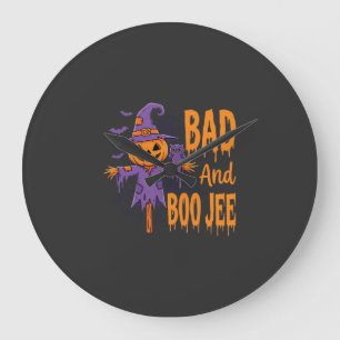 Relógio Grande Gráfico Espantalho Halloween Bad And Boo Jee