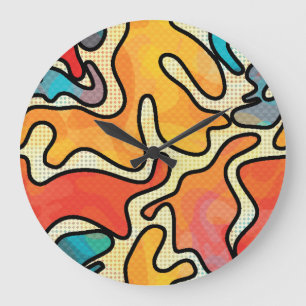 Relógio Grande Grafite Urbano: Textura De Arte Sem Costura.