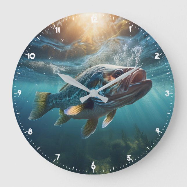 Relógio Grande Grande Boca Negra Fome Na Caça (Frente)