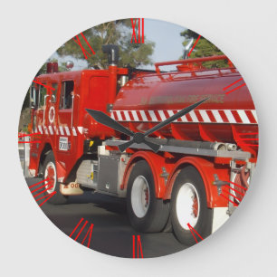 Relógio Grande Grande Caminhão de Bombeiros Vermelho,