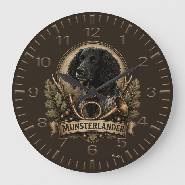 Relógio Grande Grande Munsterlander (logotipo) (Frente)