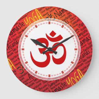 Relógio Grande Grande Om Vermelho - Esqueça Que Vezes É Yoga