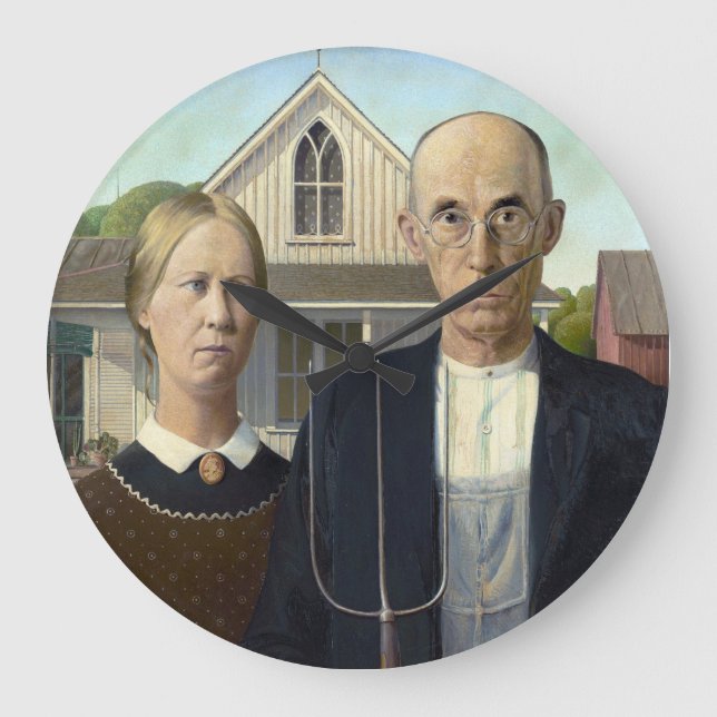 Relógio Grande Grant Wood "American Gothic" (Frente)