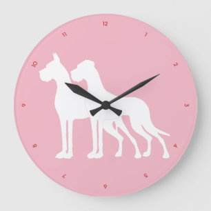Relógio Grande Great Dane em rosa