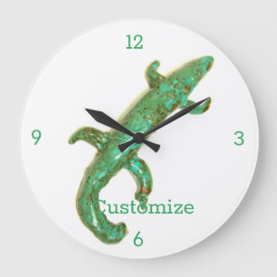 Relógio Grande Green lizard clock Thunder_Cove