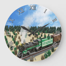Relógio Grande Green Mountain 4-8-2 Train Clock