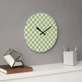 Relógio Grande  Green Plaid Pattern Wall clock