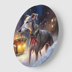 Relógio Grande Greyhound Christmas Fesason