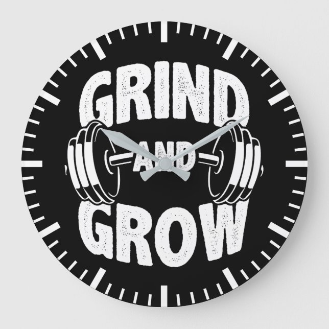 Relógio Grande Grind e Crescer - Motivação do Workout Gym (Frente)