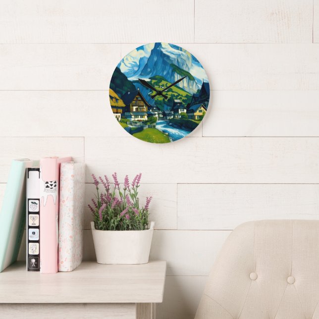 Relógio Grande Grindelwald Suiça Art (Sala de leitura)