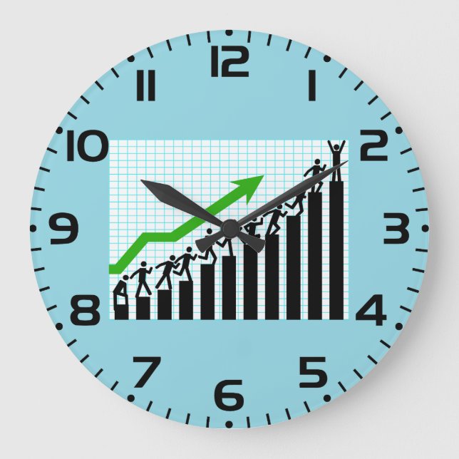 Relógio Grande Growth Success Progress Bar Chart (Frente)