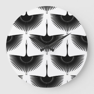 Relógio Grande Grua Graciosa: Padrão de Pássaro Oriental