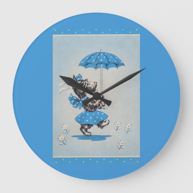 Relógio Grande Guarda-chuva de carregando da senhora escocesa (Frente)
