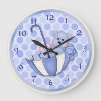 Relógio Grande Guarda-chuvas Azul - Personalizar