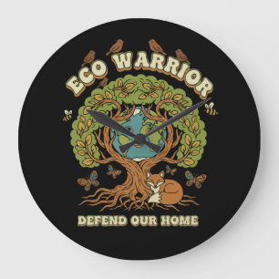 Relógio Grande Guerreiro Eco Retro Natureza Árvore & Dia da Terra