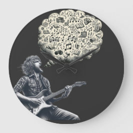 Relógio Grande Guitarrista explosivo Solfeggio