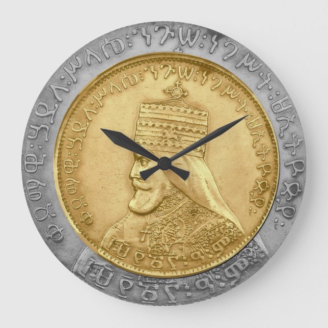 Relógio Grande Haile Selassie I ELE Jah Rastafari Rasta Jah Abenç (Frente)