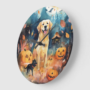 Relógio Grande Halloween Finnish Lappund Com Abóboras Assustador