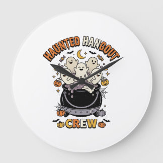 Relógio Grande Halloween Ghost Pumpkin Crew