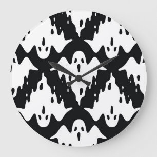 Relógio Grande Halloween Ghost Spooky Sem Olhos Padrão