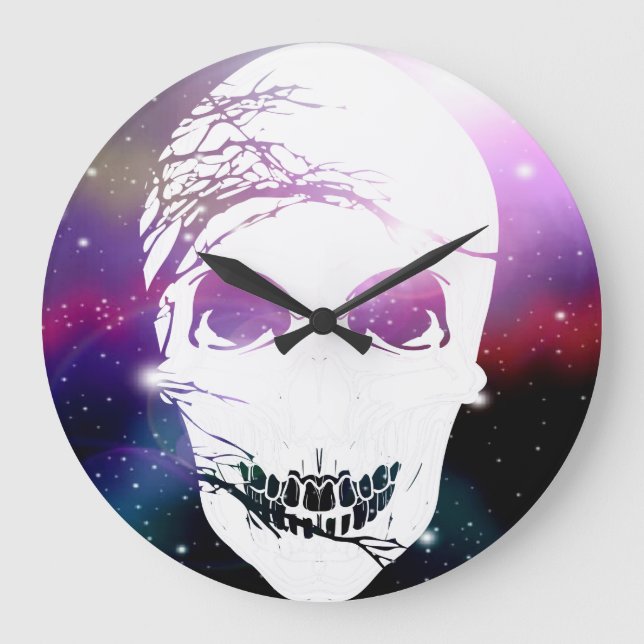 Relógio Grande Halloween Skull nº 5 (Frente)