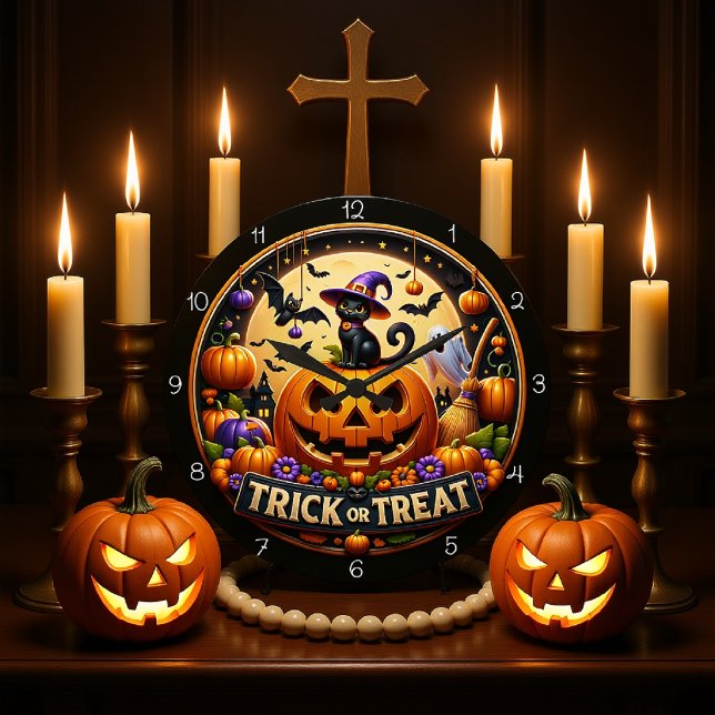Relógio Grande Halloween Spooky Cute Clock (Criador carregado)