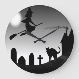 RELÓGIO GRANDE HALLOWEEN WITCH SILHOUETTE