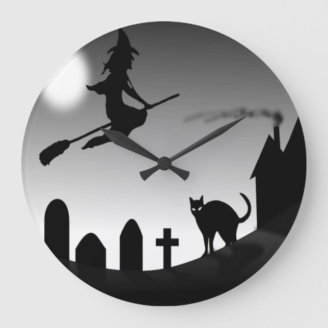 RELÓGIO GRANDE HALLOWEEN WITCH SILHOUETTE (Frente)