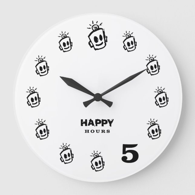 Relógio Grande HAPPY Hours Wall Clock (Frente)