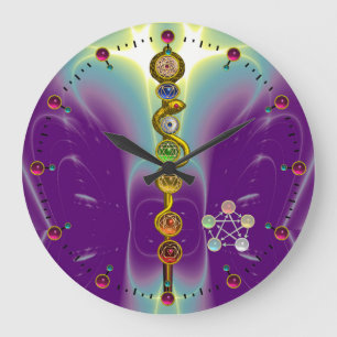 RELÓGIO GRANDE HASTE DE ASCLEPIUS 7 CHAKRAS, IOGA, ENERGIA