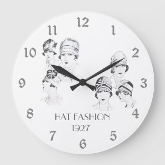 Relógio Grande Hat Fashion Vintage Ilustrated Hats Roaring 20s