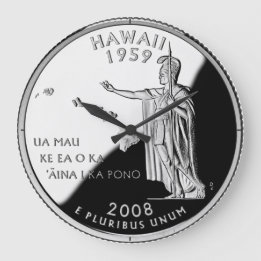Relógio Grande Hawaii State Faux Quarter Clock