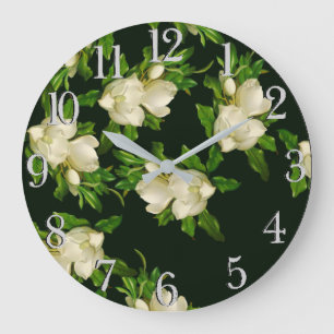 Relógio Grande Heade Magnolia Flor Blossomo Wall Clock