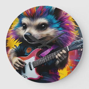 Relógio Grande Hedgehog toca guitarra, grafite de rock