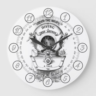Relógio Grande Hélio de mergulho antigo náutico
