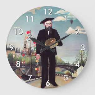 Relógio Grande Henri Rousseau - Autorretrato-Paisagem