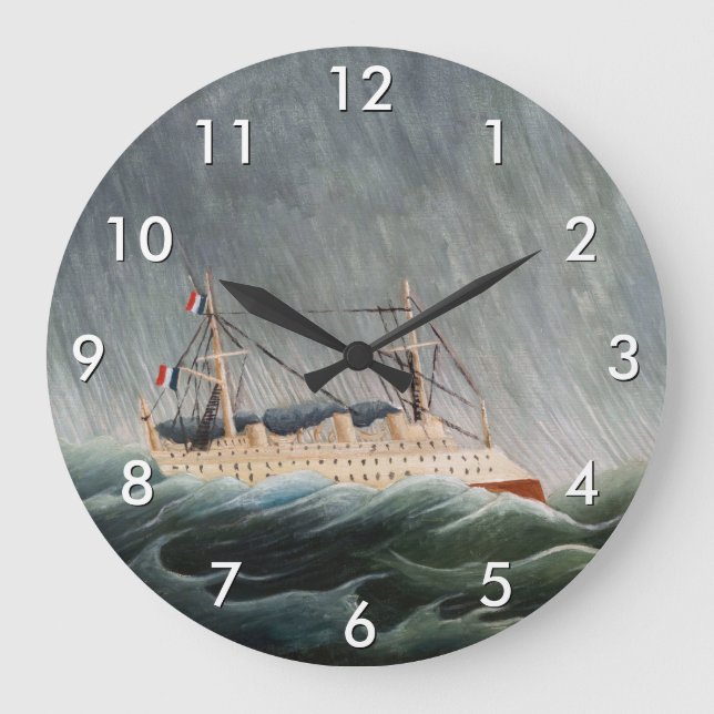 Relógio Grande Henri Rousseau - O Navio no Tempest (Frente)