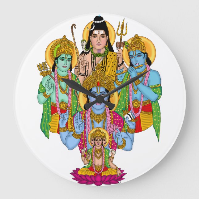 Relógio Grande Hindu Gods Clock (Frente)