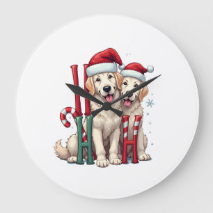 Relógio Grande Ho Ho Ho Grande Amante de Cães Pirenéus Natal Papa