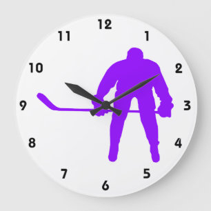 Relógio Grande Hockey com gelo violeta