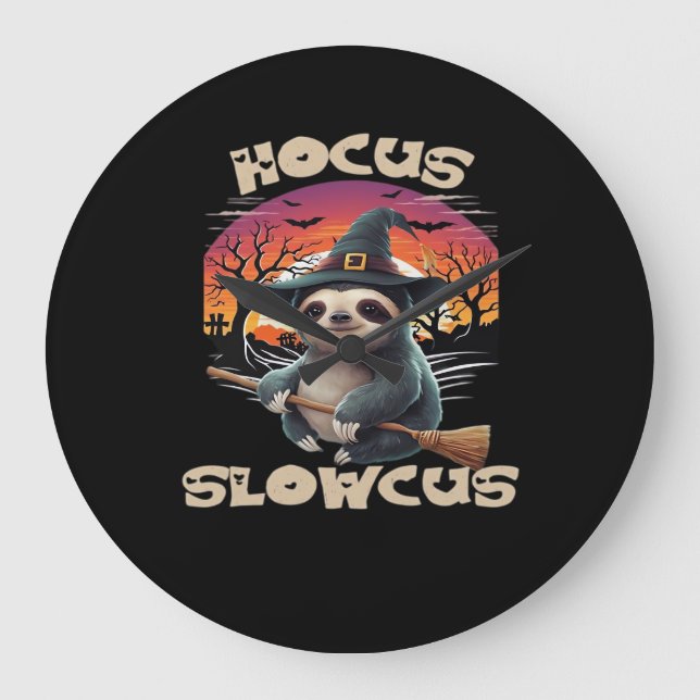 Relógio Grande Hocus Slowcus Sloth amantes do vestido de Hallowee (Frente)