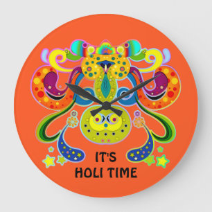 Relógio Grande holiES - abstrato feliz Vaca sagrada + suas ideias