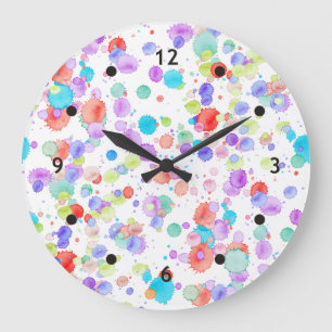 Relógio Grande holiES - Splatter multicolor 1 + seu backgr.