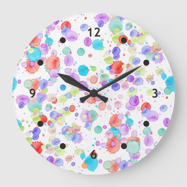 Relógio Grande holiES - Splatter multicolor 1 + seu backgr. (Frente)