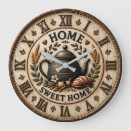 Relógio Grande Home Sweet Home Rustic Farmhouse