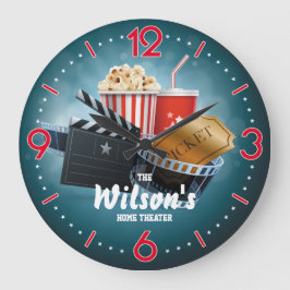 Relógio Grande Home Theater Cinema Personalizável Wall Clock