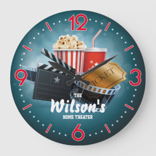 Relógio Grande Home Theater Cinema Personalizável Wall Clock