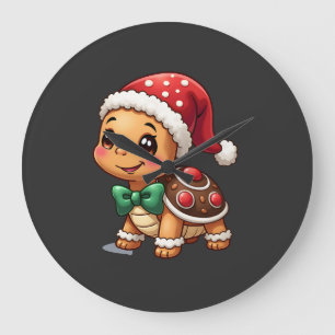 Relógio Grande Homem de Gengibre Engraçado Tartaruga Natal Femini