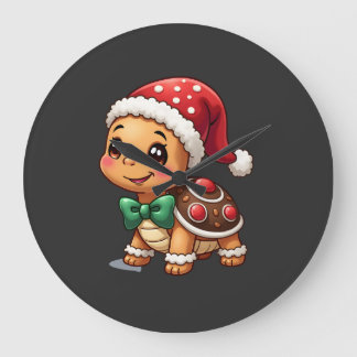 Relógio Grande Homem de Gengibre Engraçado Tartaruga Natal Femini